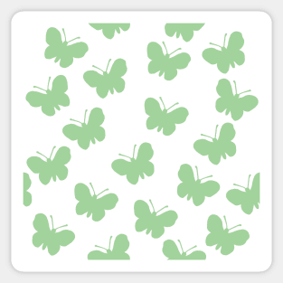 Green and white butterfly print 2 Sticker